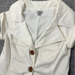 Worthington Women's White Short Sleeve Blazer Jacket Size Small